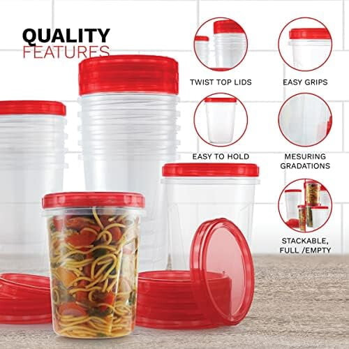 32 oz Freezer Storage Containers with Lids (10 Pack) 2