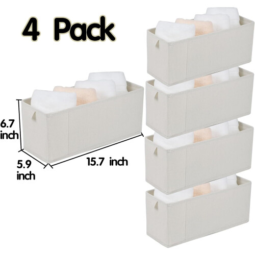 4-Pack Narrow Foldable Fabric Storage Bins 1