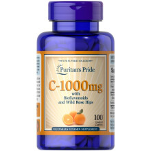 Vitamin C-1000 mg mit Bioflavonoiden und Hagebutten 100 beschichtete Kapseln Puritans Pride