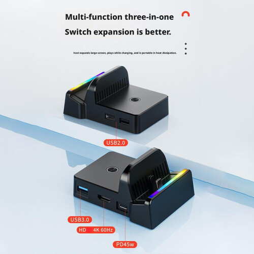 Přenosná dokovací stanice Switch2 s 4K USB-C a USB 3.0 1