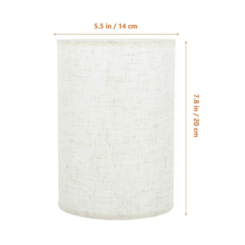 Ensemble de 2 abat-jour cylindriques vintage en lin beige 1