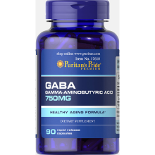 GABA (Acide Gamma Aminobutyrique) 750 mg 90 Capsules Puritans Pride