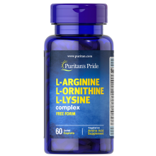 L-Arginine L-Ornithine L-Lysine 60 Capsules Enrobées Puritans Pride