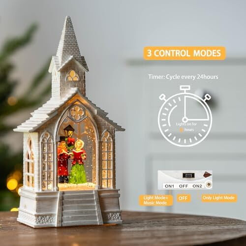 Fall Snow Globe Lantern 12.5 in USB or Battery Powered 2