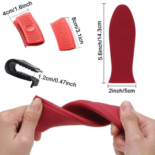Silicone Cast Iron Handle Covers 4-Piece Set 1