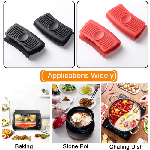 Silicone Cast Iron Handle Covers 4-Piece Set 2
