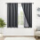 Dark Grey Blackout Curtains with Built-in Tie-Backs, 52" x 2