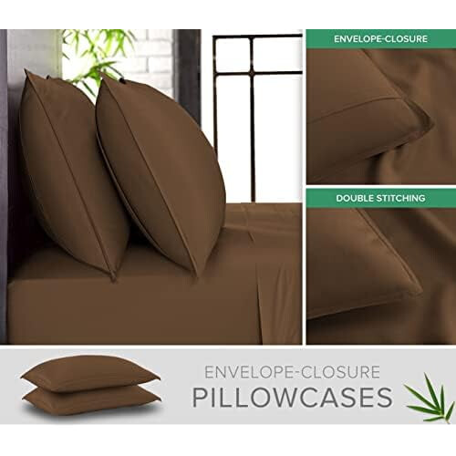 Organic Bamboo Viscose Queen Pillowcases 2-Pack 1