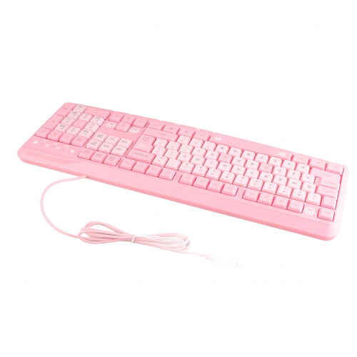 Clavier filaire USB ultra-fin rose dessin animé 2