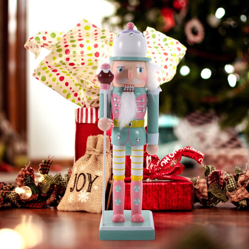 Wooden Nutcracker Ornament Green 25cm 2
