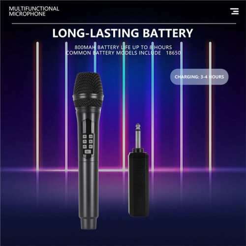 2.4G Wireless Microphone Handheld Microphone with Receiver for Singing Wedding Speech 1