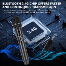 2.4G Wireless Microphone Handheld Microphone with Receiver for Singing Wedding Speech