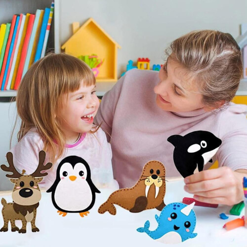 Kit de cusut cu animale polare pentru copii cu vârsta de peste 5 ani - DIY 2