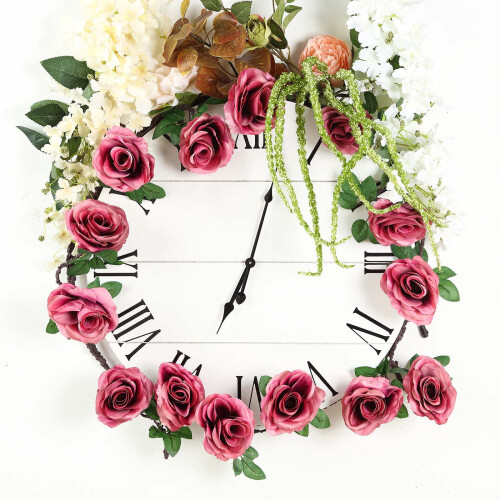 6ft Dusty Rose Silk Flower Garland 1