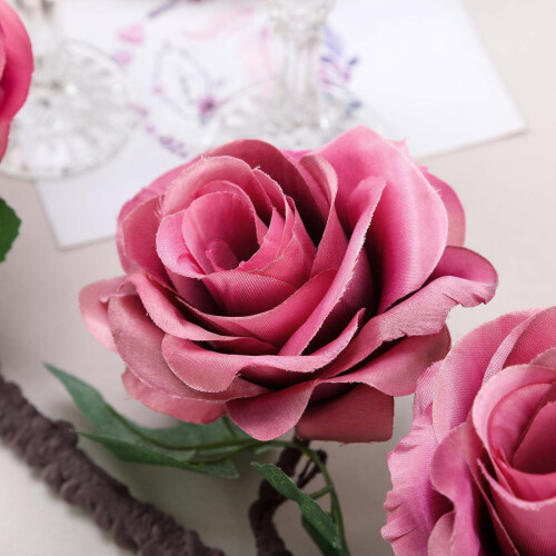 6ft Dusty Rose Silk Flower Garland 2