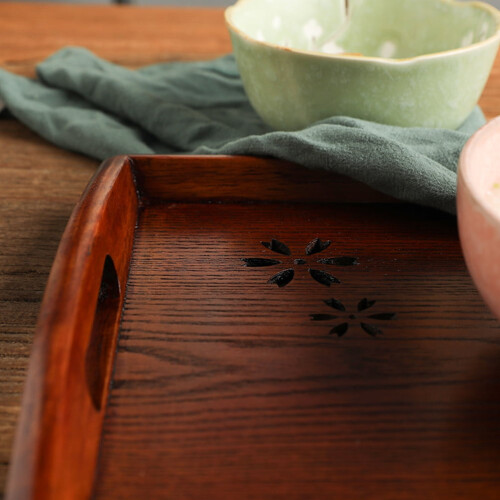 Wooden Serving Tray with Handle 42x28cm 2