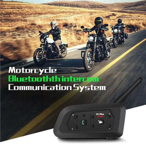 V6   Motorcycle Helmet Headset with 1500M BT Interphone Communicator for 6 Riders Waterproof 1