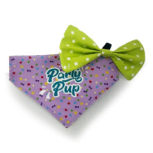 HugglePets Party Pup Dog Bow Tie & Bandana Set  - Purple