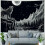 Tapiserie cu lup alb-negru, munte, 152x127 cm 4