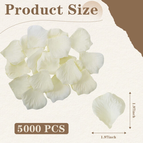 Artificial Silk Rose Petals – 5000 pcs, Ivory 1
