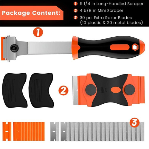 Blade Scraper,  Scraper Tool for Removing Label, , Tint, Grease From Windshield, Appliance, Glass 2