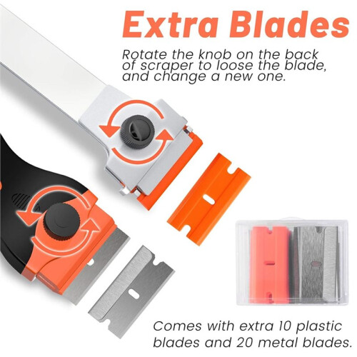 Blade Scraper,  Scraper Tool for Removing Label, , Tint, Grease From Windshield, Appliance, Glass 2