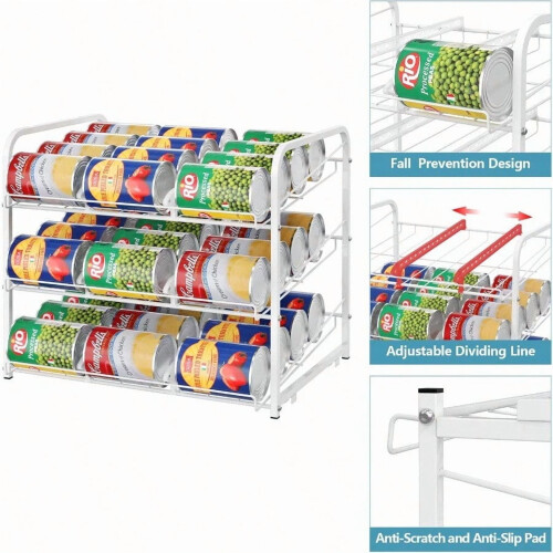 Stackable Metal Can Organizer Rack – 2 Pack, 36 Cans Each 2