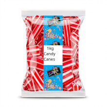 1kg Krazy Kandi Strawberry & Cream Liquorice Candy Cane Sweets Bulk Sharing Bag