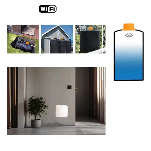 201W Water Tank Level Sensor,Full Water Alarm System Controller, Smartphone Remote Detection Overflow Leak Alert-EU Plug 2