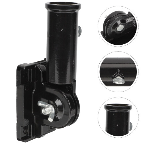 Wall-Mounted Adjustable Flagpole Bracket Black 2