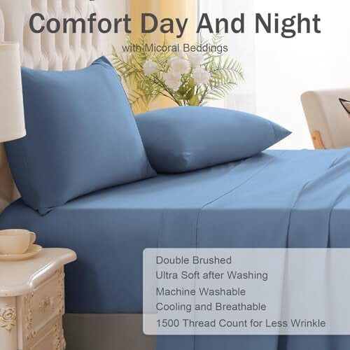 Twin Microfiber Bed Sheet Set, Dark Grey, 3-Piece 2
