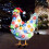 Light-Up Chicken Garden Stake, Plastic Rooster Decor 4