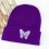 Butterfly Embroidered Knitted Beanie, Acrylic, One Size 5