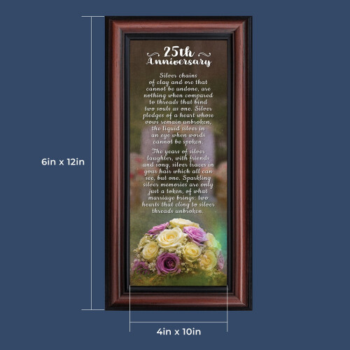Silver Anniversary Frame 6" x 12" with Glass Front 1