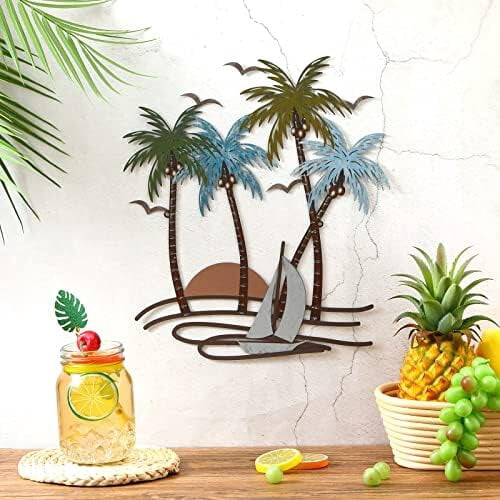 Tropical Palm Tree Metal Wall Art – Coastal Decor 2