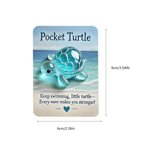 Mini Resin Pocket Turtle Keepsake Set with Message Cards 2