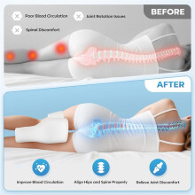 Memory Foam Knee Pillow for Side Sleepers - Enhanced Comfort for Back, Hip, and Joint Pain Relief, Adjustable Strap