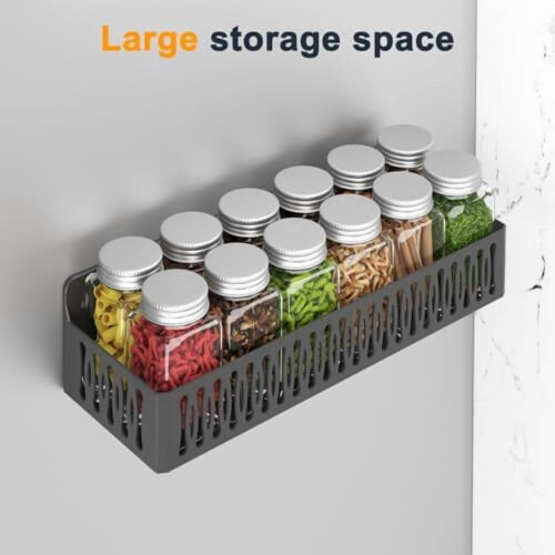 4-Pack Magnetic Spice Rack for Fridge – Black 1