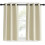 Beige Blackout Curtains with Silver Grommets, 34" x 60", 2