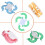 Pomponmakerset – 4 maten, plastic, 4 stuks + schaar 4