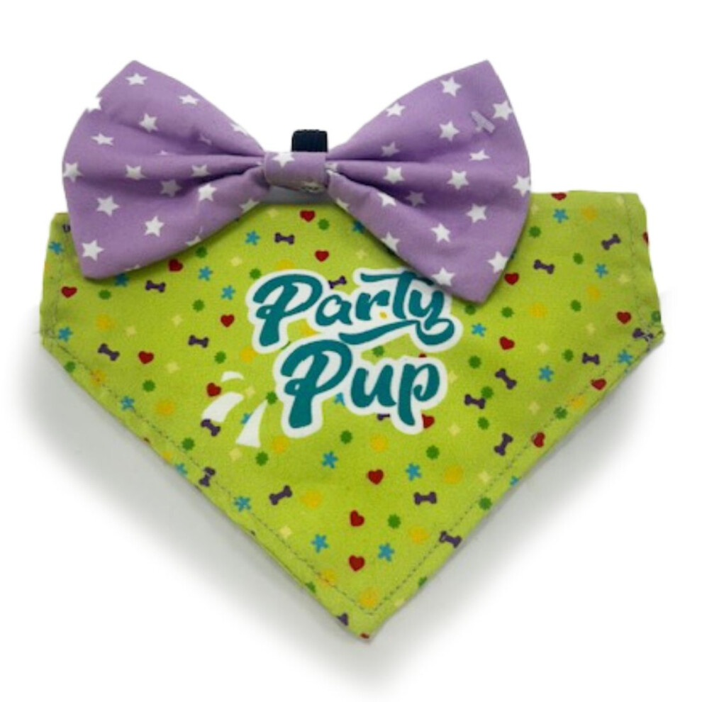 Hugglepets Party Pup Dog Bow Tie & Bandana Set - Lime Green