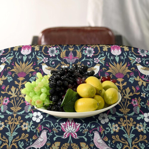 Retro Bird Floral Tablecloth Polyester 60x84 in 2