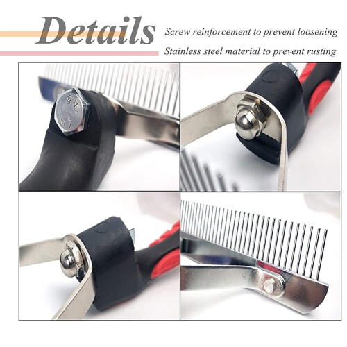 MesaSe 2-Piece Dog Grooming Set: Undercoat Rake & Flea Comb 2