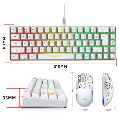 Teclado com fio e indicador óptico K68 2