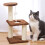 Cat Tree Brown Plush Multi-Level with Sisal Posts and Toys 4
