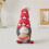 Kabouterpaar als ornament met rode gebreide muts (1 paar) 4