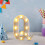 LED-bokstavlys Batteridrevne store dekorative tall 6