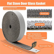 3Pcs Gasket Rope Kit 7/8" Wood Stove Door 5/8"X1/8" Length 78.7" Self Adhesive Flat Stove Door Window Glass Gasket