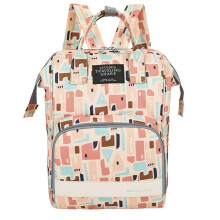 Large Capacity Waterproof Diaper Bag Backpack with Insulated Pockets and Stroller Straps Pink