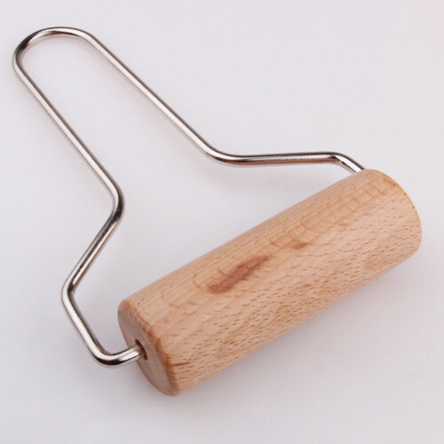 Wooden Clay Rolling Pin with Stainless Steel Handle 1